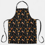 Guitar Music Notes Pattern Apron