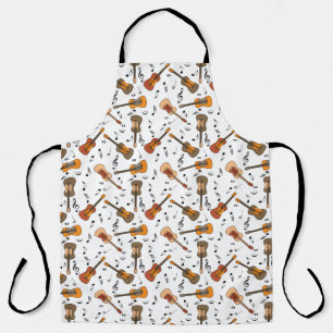 Guitar Music Notes Pattern Apron