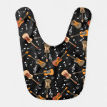 Guitar Music Notes Pattern Baby Bib