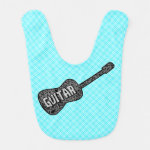 Guitar Music Notes Pattern Baby Bib