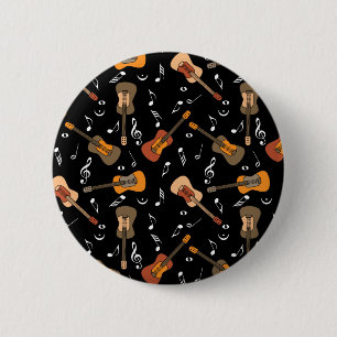 Guitar Music Notes Pattern Button