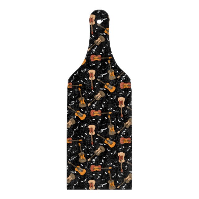 Guitar Music Notes Pattern Cutting Board (Front)