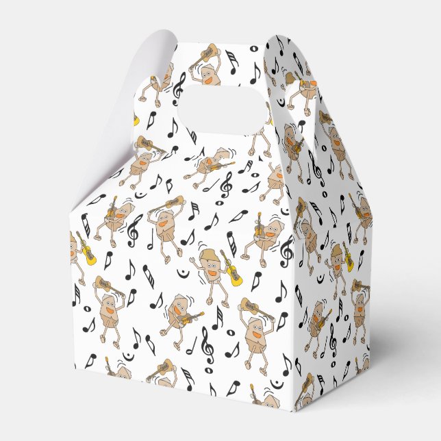Guitar Music Notes Pattern Favor Boxes (Front Side)