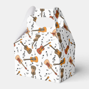 Guitar Music Notes Pattern Favor Boxes