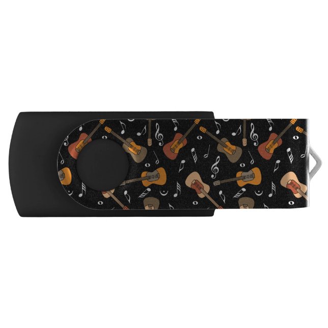 Guitar Music Notes Pattern Flash Drive (Front)