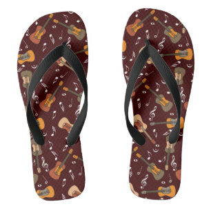 Guitar Music Notes Pattern Flip Flops