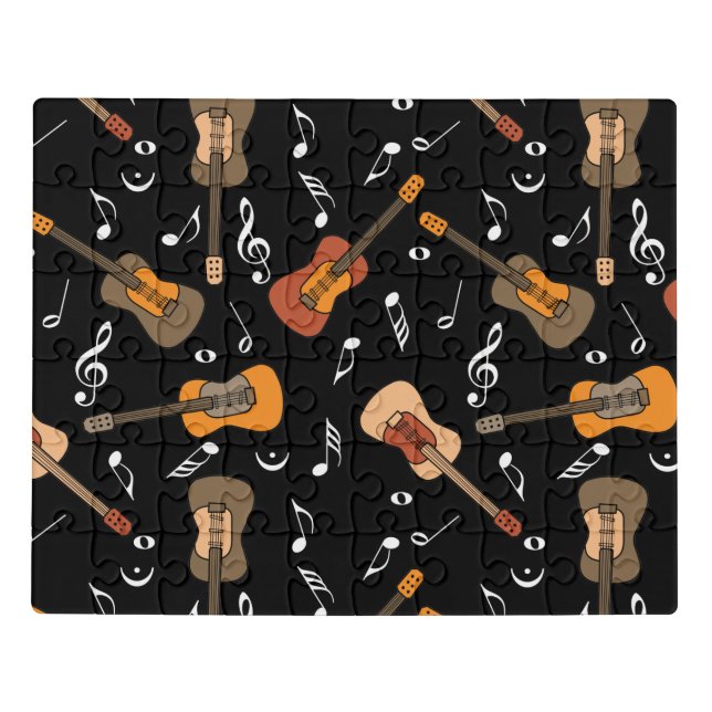 Guitar Music Notes Pattern Jigsaw Puzzle (Puzzle Horizontal)
