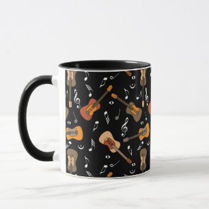 Guitar Music Notes Pattern Mug