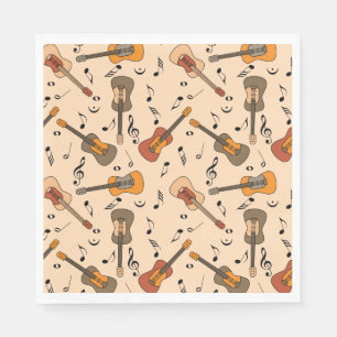 Guitar Music Notes Pattern Napkins