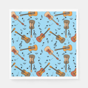 Guitar Music Notes Pattern Napkins