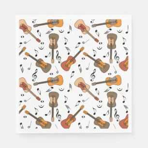 Guitar Music Notes Pattern Napkins