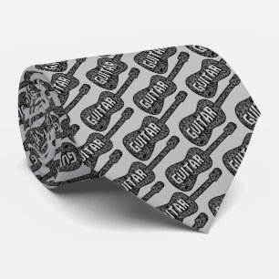 Guitar Music Notes Pattern Neck Tie