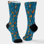Guitar Music Notes Pattern Socks