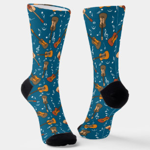 Guitar Music Notes Pattern Socks