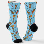 Guitar Music Notes Pattern Socks