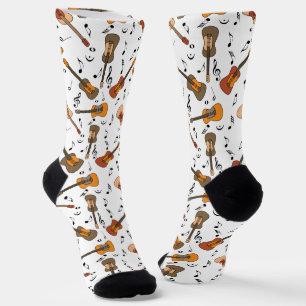 Guitar Music Notes Pattern Socks