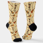 Guitar Music Notes Pattern Socks