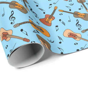 Guitar Music Notes Pattern Wrapping Paper