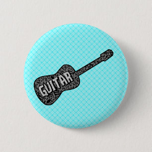 Guitar Music Notes Text Button