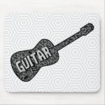 Guitar Music Notes Text Mouse Pad