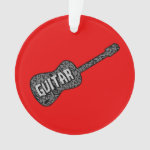 Guitar Music Notes Text Ornament