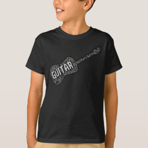 Guitar Music Notes Text T-Shirt