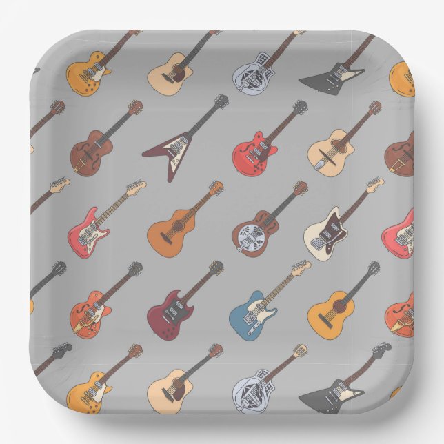 Guitar Music Paper Plates (Front)