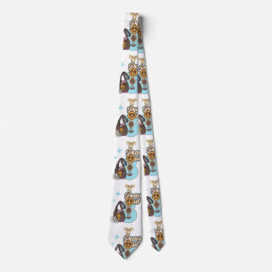 guitar music pattern neck tie