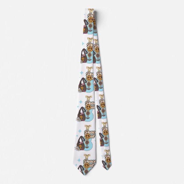 guitar music pattern neck tie (Front)