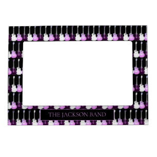 Guitar Music Personalized Black and pink Magnetic Frame
