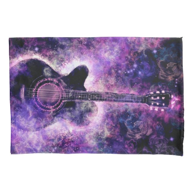 Guitar Music Purple Pillow Case (Front)