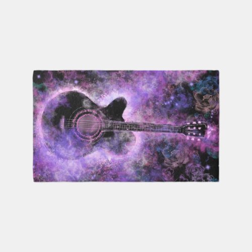 Guitar Music Purple Rug