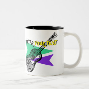 Guitar Music Retro Vintage Illustration custom Mug