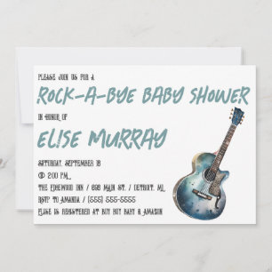 Guitar, Music, Rock-A-Bye Baby Shower Invitation