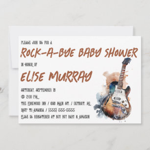 Guitar, Music, Rock-A-Bye Baby Shower Invitation