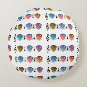 Guitar Music Round Pillow