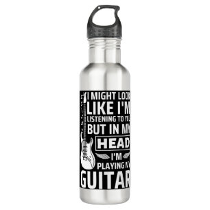 Guitar Music Stainless Steel Water Bottle