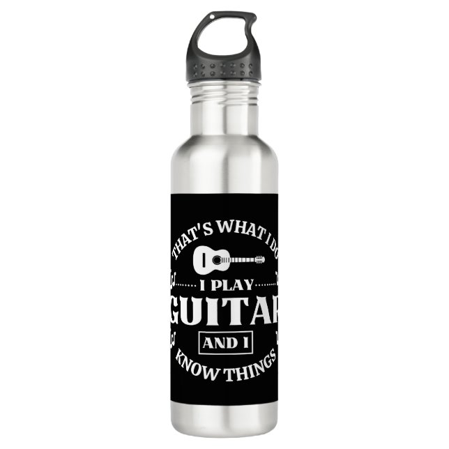 Guitar Music Stainless Steel Water Bottle (Front)