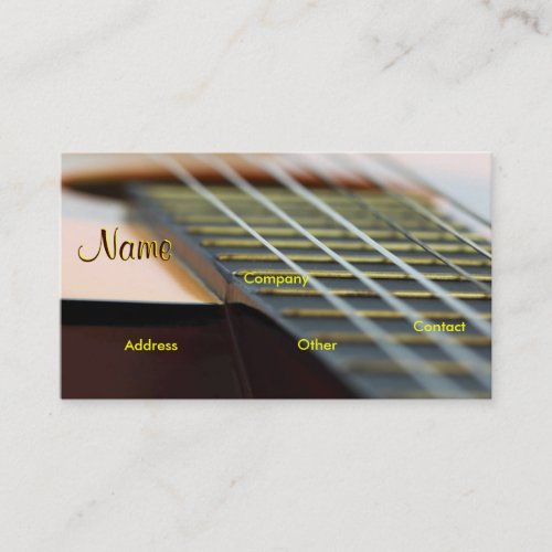 Guitar Music Teacher Business Card Template