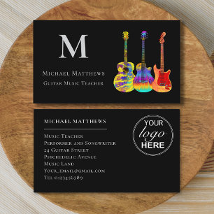 Guitar Music Teacher Custom Logo Business Card