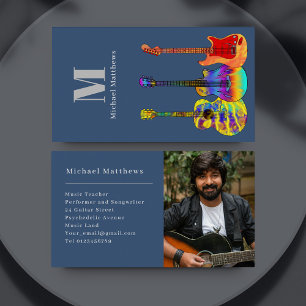 Guitar Music Teacher Custom Photo Business Card