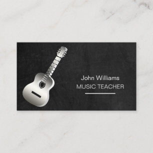 Guitar Music Teacher DJ Player Musician Blackboard Business Card