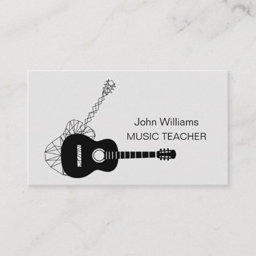 Guitar Music Teacher DJ Player Musician Geometric  Business Card