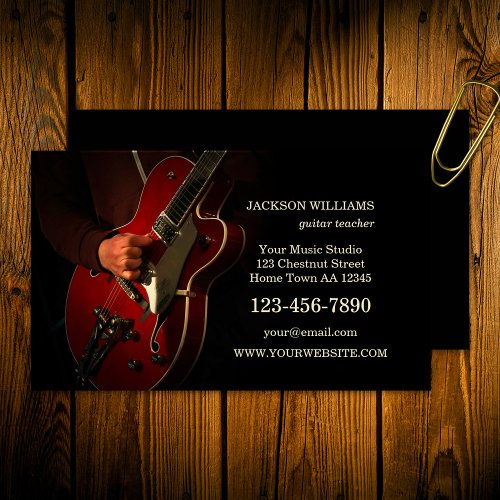 Guitar Music Teacher Guitarist Business Card