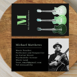 Guitar Music Teacher Musician Custom Photo Business Card