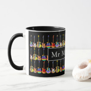 Personalized Electric Guitar Coffee Mug, Cup, Gift for Guitarist, Musician