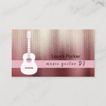 Guitar Music Teacher Rose Gold Dj Player Business Card by tsrao100 at Zazzle