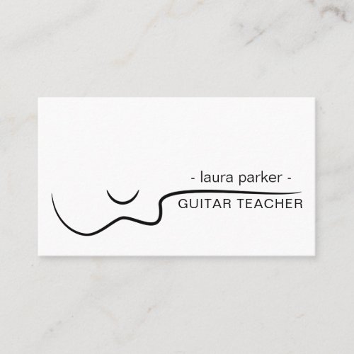 Guitar Music Teacher with acoustic  musician Business Card