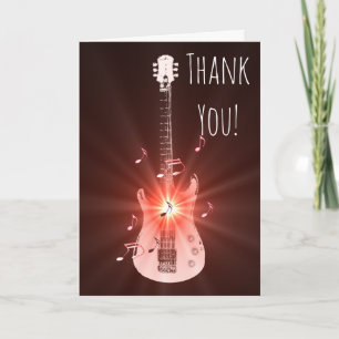 Guitar Music Themed Thank You Card