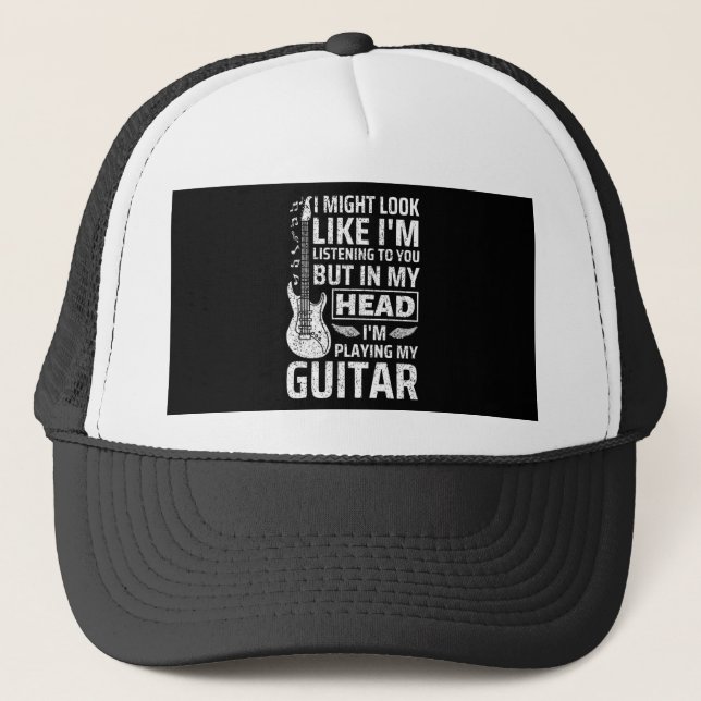 Guitar Music Trucker Hat (Front)